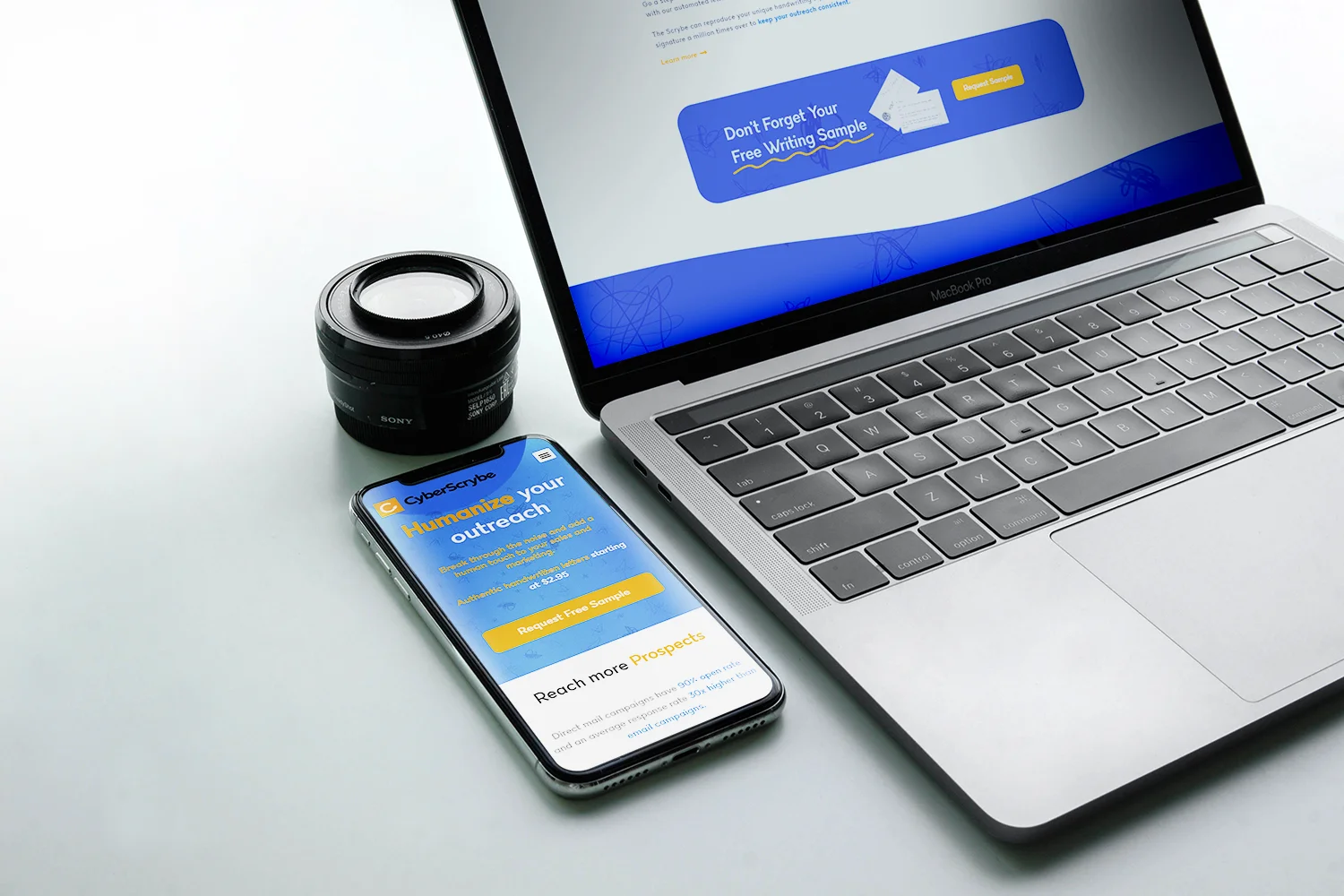 Cyberscrybe app on iPhone and Macbook